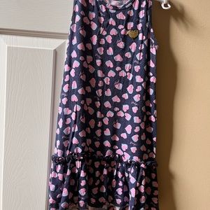 Girls size 6 Juicy Couture dress -navy pink hearts